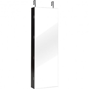 Wall and Door Mounted Mirrored Jewelry Cabinet with Lights-Brown - Color: Brown D681-HW59104CF