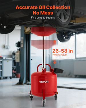 8 Gallon Waste Oil Drain Tank, Industrial Fluid Drain Tank with Adjustable Funnel Height, Portable  E415-SDLSPYPJS8GACGQU6001V0