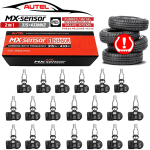 Autel 1-Sensor - Bulk of (20) Individually Bagged with Metal Press-in Valve : Bulk Box of (20) 1-Se T398-AUL300060