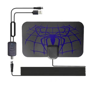 Indoor Digital Hdtv Antenna with Detachable Signal Amplifier Converter Spider Pattern Purple K484-PEL_0M37JY2K