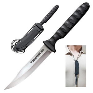 COLD STEEL Bowie Spike 4" Blade Faux G10 Handle Secure-Ex Sheath Neck Knife M119-53NBS