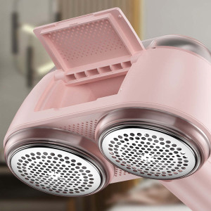 Color: PINK - Lint Master X2 Double Headed Rechargeable Lint Trimmer K290-51854059208977