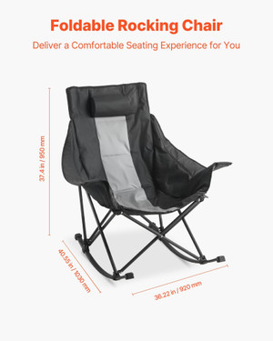 Rocking Camping Chair, Portable Folding Rocker, Heavy-Duty Lawn Chair Recliner with Cupholder & Poc E415-PTTYYBTYRDXHYKXNB002V0