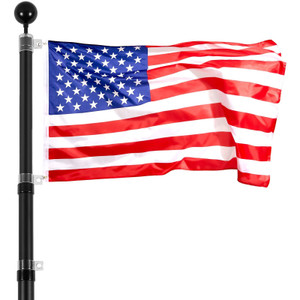 20FT Telescoping Flag pole Kit, Heavy Duty Aluminum Alloy in Ground Flag Poles for Outside, 3 Displ E415-QGTJSSSHS20YT7G8NV0