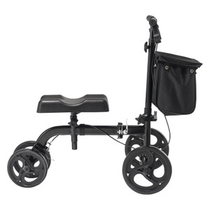 Folding Knee Scooter, Carbon Steel Steerable Knee Walker with Height-Adjustable Handlebar & Knee Pa E415-XGZXQQ10H8SXT3HJ5V0