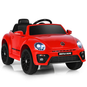 Volkswagen Beetle Kids Electric Ride On Car with Remote Control-Red - Color: Red D681-TQ10040RE