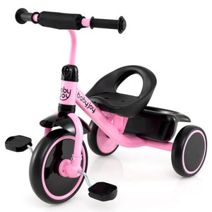 Toddler Tricycle Kids Trike with Adjustable Seat and Storage Basket Aged 3-5 Years Old-Pink - Color D681-TQ10343PI