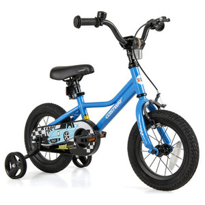 12 Inch Kids Bike with Removable Training Wheels for Aged 3-4 Years Old - Color: Blue - Size: 12 in D681-TS10249NY-12