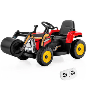 12V Kids Ride on Road Roller with 2.4G Remote Control-Red - Color: Red D681-TQ10104US-RE