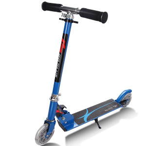 Folding Aluminum Kids Kick Scooter with LED Lights-Blue - Color: Blue D681-SP0547BL