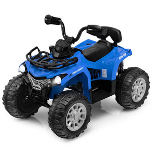 12V Kids Ride On ATV 4 Wheeler with MP3 and Headlights-Blue - Color: Blue D681-TQ10077US-BL