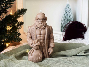 Funny Santa Candle | Muscular Santa Christmas Gift | Unique Holiday Decor for Him or Her | Funny Xm H652-1050