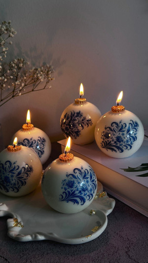 Christmas Candle in Gift Box 1pc | Vintage style Holiday decor | Xmas toile gift | unique christmas H652-1006