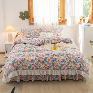 style: Picking chrysanthemums, Bedding Size: 2x2.3foursets1.8 - Lace Bed Skirt Set Of Four Q119-CJCS186182701AZ