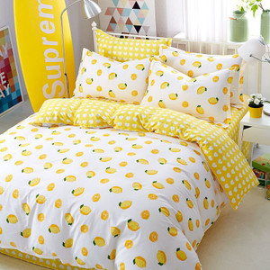 Color: Big Promotion Lemon C Popular, Specifications: 220x 240 Single Duvet Cover - Four-piece Set  Q119-CJYD199153079AZ