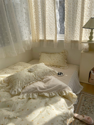 Color: Qianxun, style: Fitted sheet-1.5M 4Pcs set, Bedding Size:  - Fragmented Cotton Four Piece La Q119-CJCS183885850XC