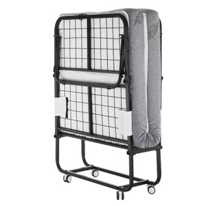  Rollaway Bed, 31 in x 75 in Folding Bed with 5 in Mattress, Twin Size Foldable Bed with Sturdy Met E415-ZDC31YC5INCHYSFFMV0