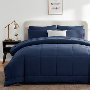 Color: NavyBlue, Size: King - 7-piece Bagged Bedding Set Suit Q119-CJYD245271409IR