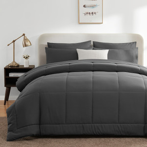 Color: DarkGray, Size: Full - 7-piece Bagged Bedding Set Suit Q119-CJYD245271404DW
