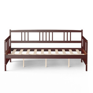 Wooden Full Size Daybed Frame with Guardrails-White B593-HU10348