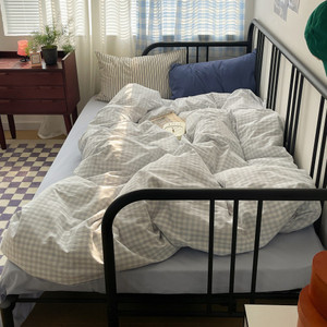 Pattern: Cream Blue, Specifications: Fitted Sheet-1.8M, Size:  - Fresh And Gentle All-cotton Washed Q119-CJCS262919505EV
