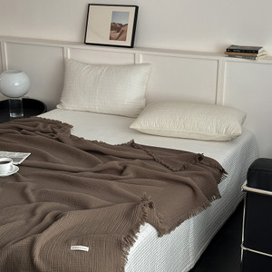 Color: Black Diamond, Size: 150x200cm - Tassel Towel Pure Cotton Four-layer Gauze Cover Blanket Q119-CJZW223097304DW