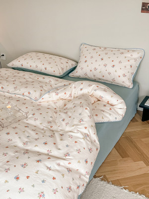 Color: Mina, Size: 180 Fitted Sheet 4pcs 200x230 - Super Soft Sleep Naked Class A Cotton Double-lay Q119-CJCS190583855CX