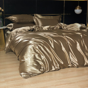 Color: Champagne Gold, Size Specification: 1.2m - Four-piece Silky Sleep Bare Silk Quilt Cover Q119-CJCS237770509IR
