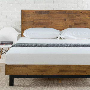 King Solid Wood Modern Platform Bed Frame with Adjustable Height Headboard Q280-KNSWPBF4259345716