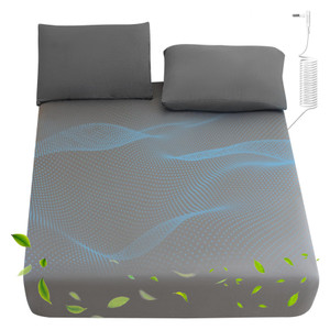 Color: Gray, Size: 152x203cm-US, Power supply:  - Pure Cotton Grounding Bedspread Silver Fiber Anti Q119-CJYD244988103CX