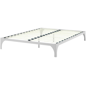 King size Modern Metal Platform Bed Frame in Silver Finish with Wood Slats Q280-MSKMPB45982813