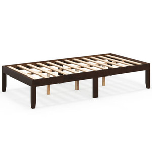14 Inch Twin Wood Platform Bed Frame with Wooden Slats Support-Espresso - Color: Espresso - Size: T D681-HU10802CF-T