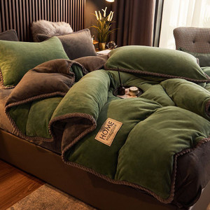 Pattern: Dark Blackish Green A Style, Size Specification: 150X200cm - Coral Fleece Plus Velvet Thic Q119-CJYD255722727AZ