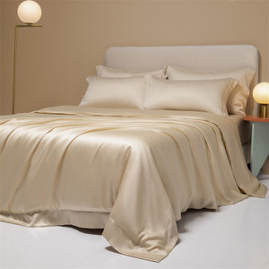 Pattern: Khaki, Size Specification: 1.5 fitted sheet 4 pieces - 200 Luxury Lenzing Tencel Quilt She Q119-CJCS246325441OL