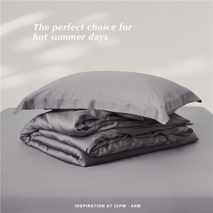 Pattern: Smoky Gray, Size Specification: Single Duvet Cover 220 X240cm - Quilt Cover Silky Cool Fee Q119-CJYD244311924XC