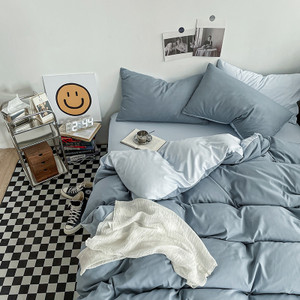 Pattern: Moonlight Mist Blue, Size Specification: 2M Flat Sheet - Simple Colorblock All-matching Wa Q119-CJCS211838263KP