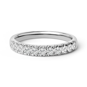 14K White Gold 1/2 Cttw Round Diamond 11 Stone Classic Band N162-024714R600