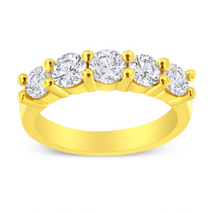 14K Yellow Gold Plated .925 Sterling Silver 1 1/2 Cttw Shared Prong Set Brilliant Round-Cut Diamond N162-018774R800