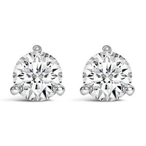 14K White Gold 3/4 Cttw 3-Prong Martini Set Brilliant Round-Cut Solitaire Lab Grown Diamond Screwba N162-74-7702WLD