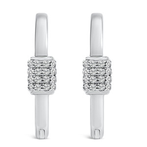 10K White Gold 3/8 Cttw Lab Grown Diamond Heart Shaped Huggie Hoop Earrings N162-023635ES19