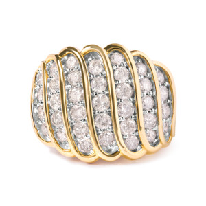 10 Yellow Gold 2.00 Cttw Diamond Multi Row Cocktail Band Ring (I-J Color, I1-I2 Clarity) - Ring Siz N162-018825R700