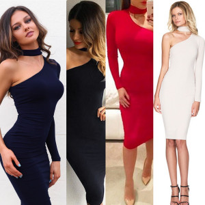 European and American sexy dress long-sleeved slim nightclub dress Q119-CJNSSYLY00822