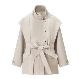 Women's Stand Collar Belted Trench Coat Q119-CJYD2586885