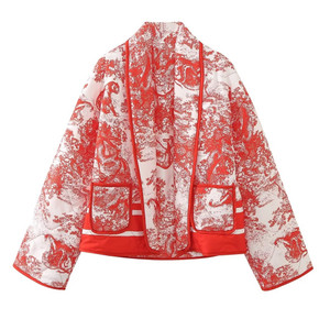 Color: Picture Color 1, size: S - Fashion Vintage Print Color Contrast Short Leisure Warm Cotton Co Q119-CJJK187328904DW