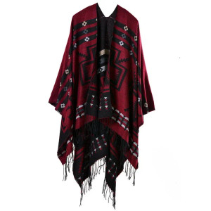 Color: Blue, Size: One Size, Ships From: CHINA - European American Popular Tassel Thickened Cashmer F640-12000040790415767