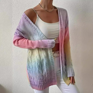 Plus Size Women's Knitted Gradient Trend Fashion Cardigan Q119-CJMY2085884