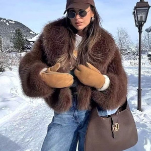 Color: Greige, Size: XL - Faux Fur Coat Female Short Chic Q119-CJYD255098847UF