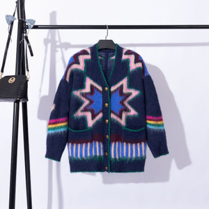 Contrast Color Lazy Style Long Sleeve Knitted Cardigan Jacket Q119-CJMY2239750