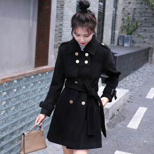Color: Black, Size: XL - Autumn And Winter Clothes Small Slim Slim Mid-Length Fashionable Woolen Co Q119-CJYM107771204DW