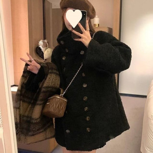 Color: Black, Size: M - Mid-length Gentle High-grade Furry Cotton Jacket Top Q119-CJYD217901806FU